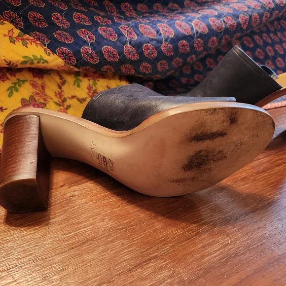 J Crew Navy Leather Slide Sandals - Picture 5 of 9